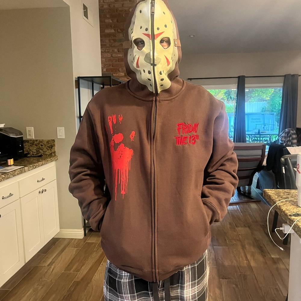 Jason Vorhees Friday The 13th Full Zip Jacket Mask Jacket SIZE L